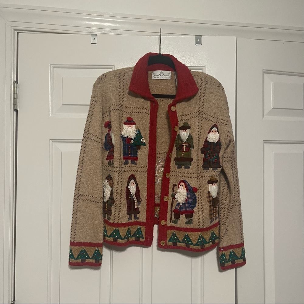 Vintage Santa Cardigan Sweater